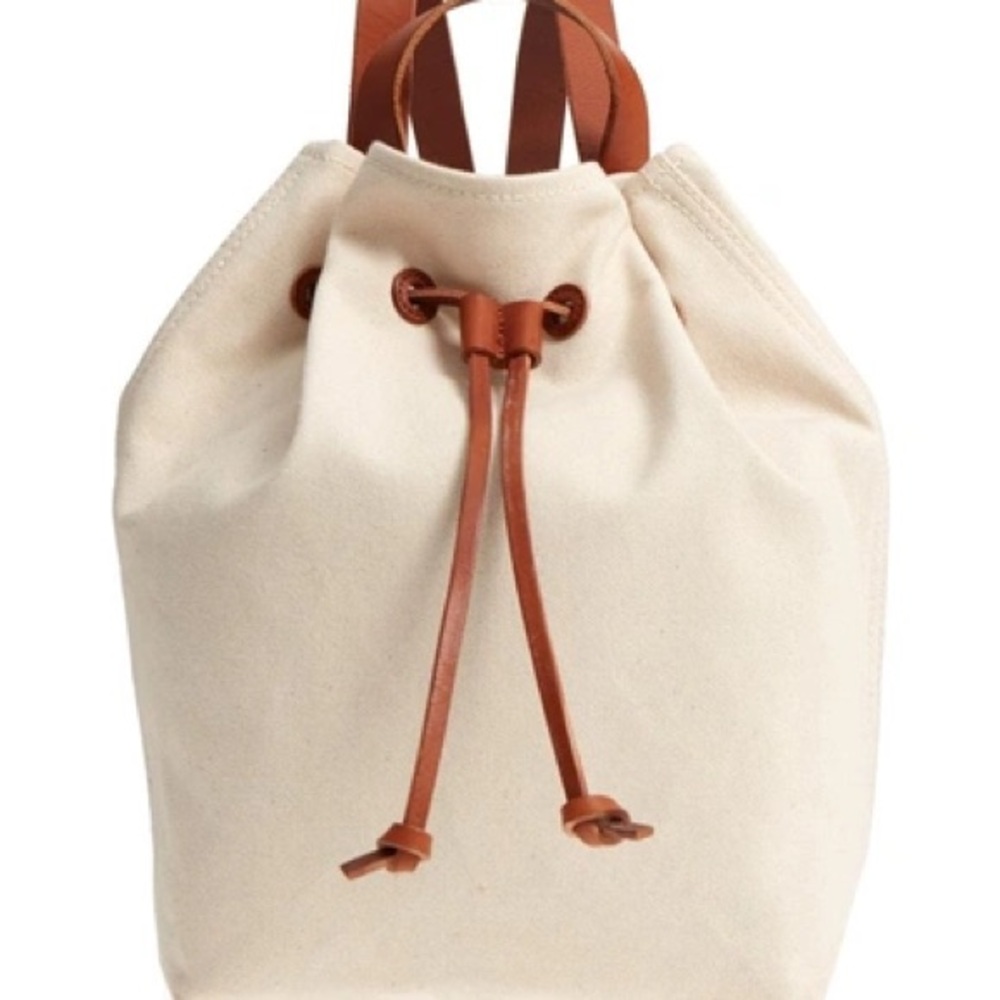 Madewell Cream and Tan Drawstring Backpack